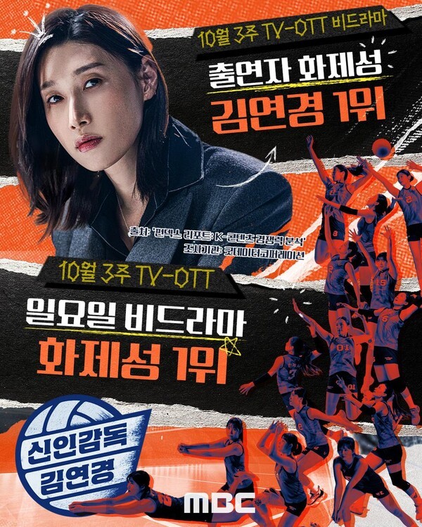 ‘신인감독 김연경‘, 일요일 시청률·화제성 1위…“배구 예능의 새로운 흥행 공식” / 사진=MBC