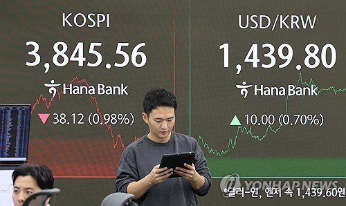 ‘3,900도 찍었지만…’ 코스피, 고점 부담에 1% 하락 마감 / 사진=연합뉴스