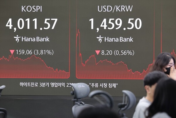 원화 혼자 무너졌다…달러 강세보다 2배 더 떨어진 원/달러 <b>환율</b>