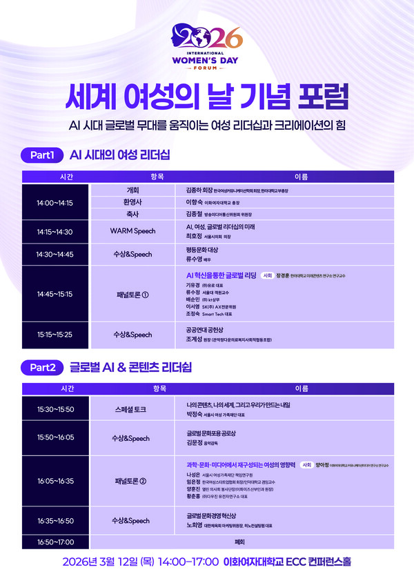 한국여성커뮤니케이션학회 세계여성의 날 포럼...배우 류수영·음악감독... - 뉴스 썸네일 이미지